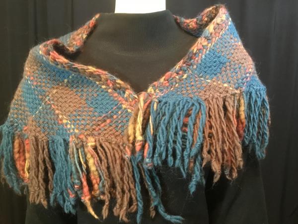 Handwoven wool triangular shawlette