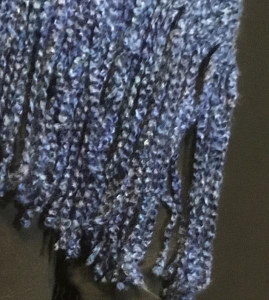 Handwoven triangular shawl in blue picture
