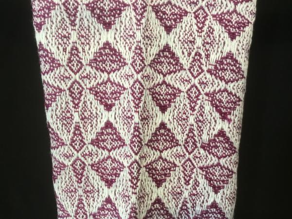 Handwoven tea towel in snowflake pattern picture