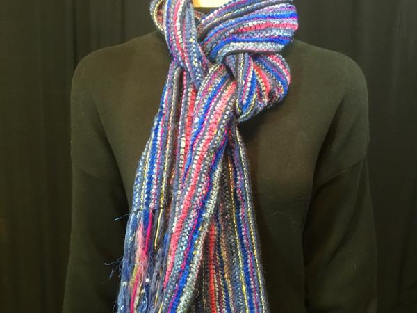 Handwoven mixed fiber scarf
