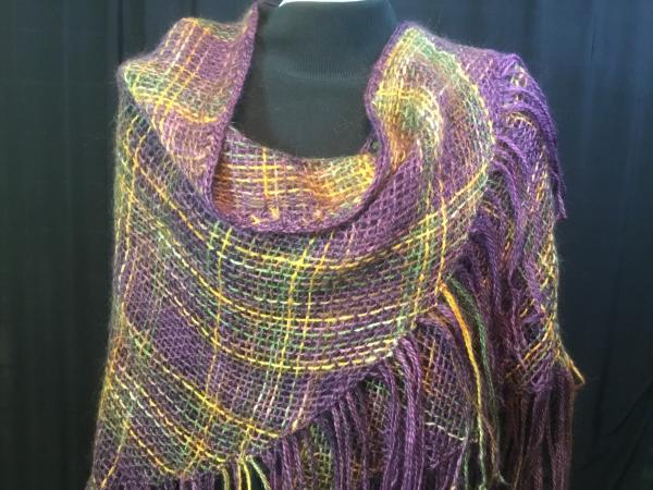 Handwoven mohair triangular shawl picture