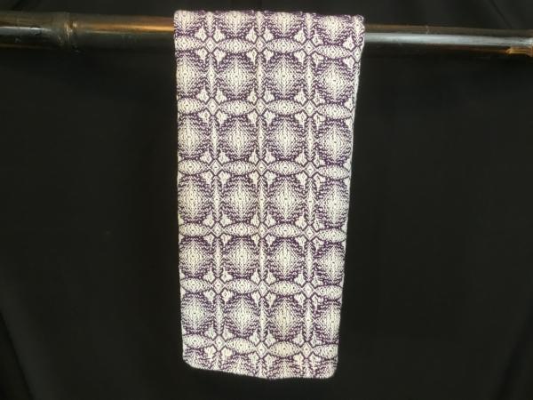 Handwoven tea towel in snowflake pattern picture