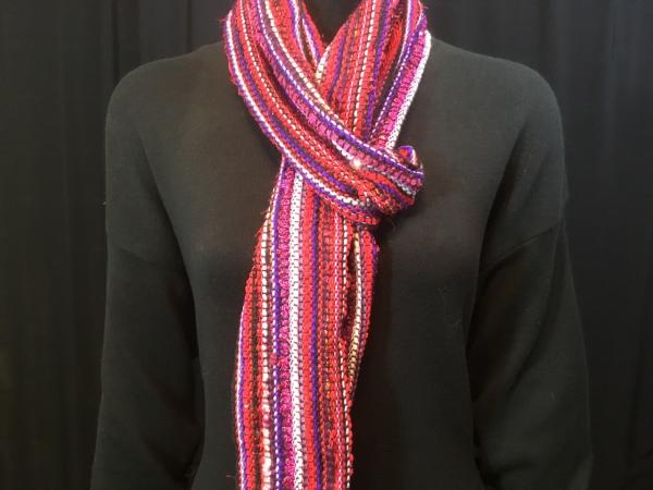 Handwoven mixed fiber scarf