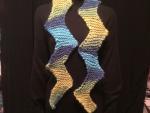 Hand knit zig-zag scarf