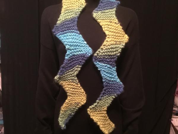 Hand knit zig-zag scarf picture