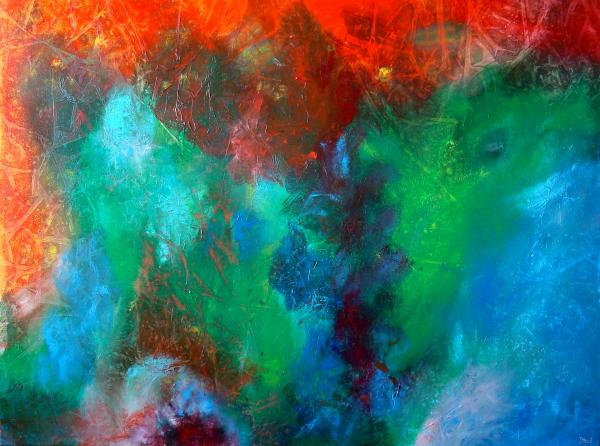 Large Colorful Original abstract painting acrylic"The Butterfly Effect",40x30x1"