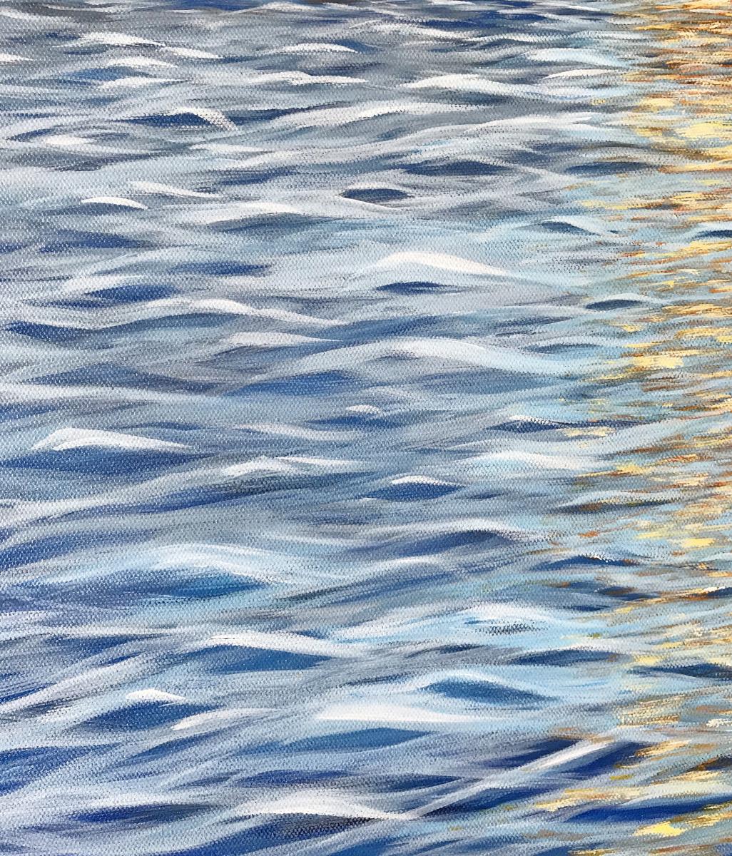 Abstract painting Minimalist Seascape original "Magnificent Sunrise",24x36x1.5" picture