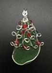 Green Sea Glass Christmas Pendant