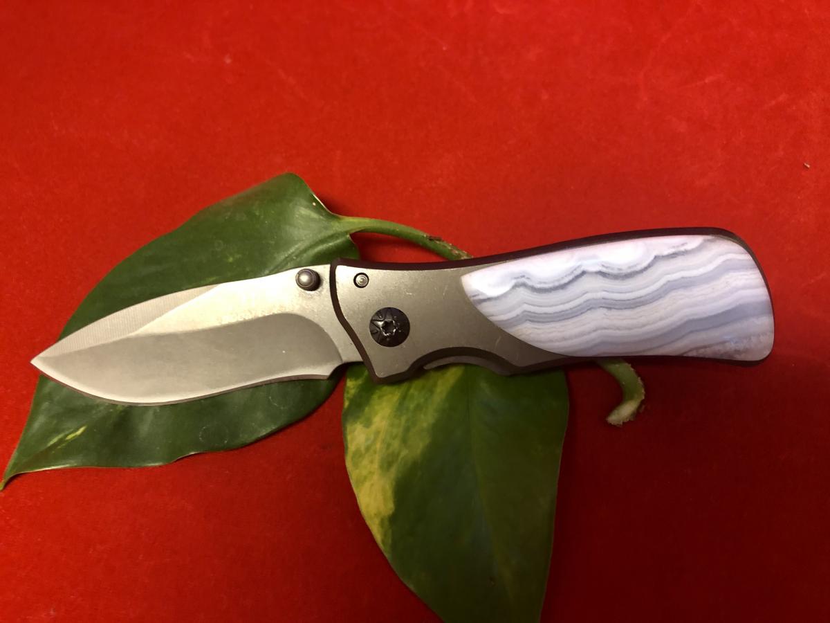 Small Tactical with INDIA LACE AGATE HANDLE picture