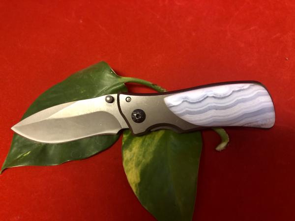 Small Tactical with INDIA LACE AGATE HANDLE picture