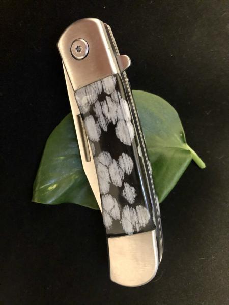 UTAH SNOWFLAKE OBSIDIAN Knife Handle picture