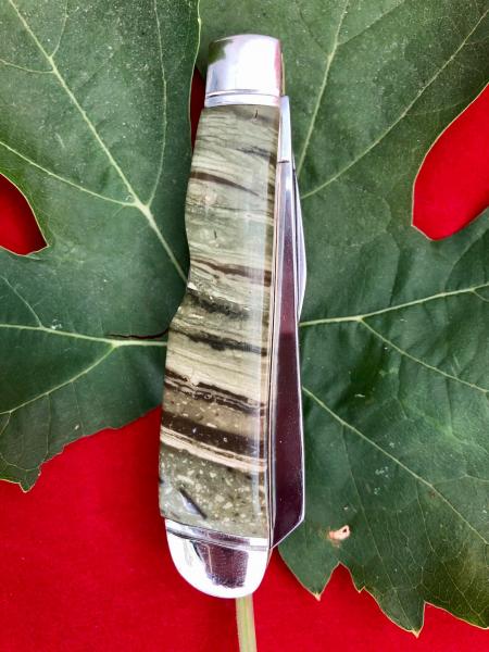 LEOPARD SKIN JASPER Trapper Knife picture