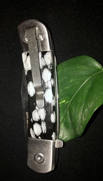 UTAH SNOWFLAKE OBSIDIAN Knife Handle picture