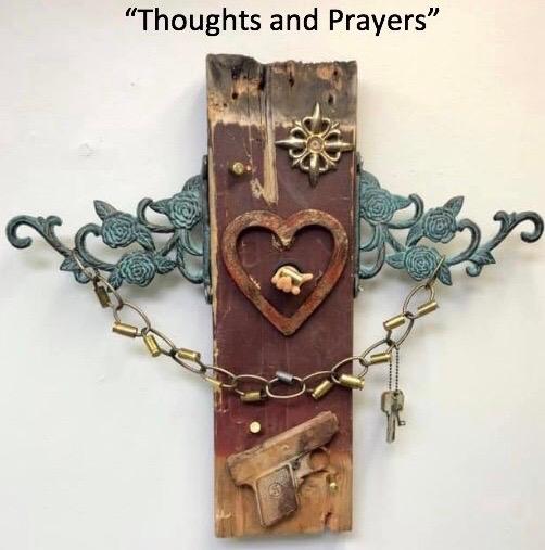 Thoughts and Prayers 20” x 18 ½” x 4” picture