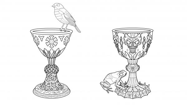 Magical Light & Dark Coloring Page Set