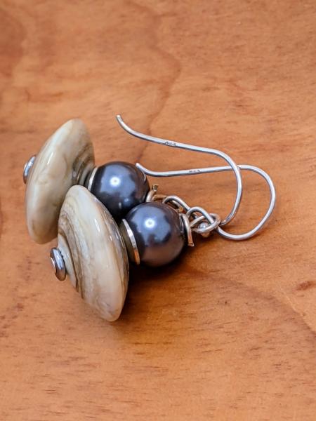 Modernist Pearl Earrings | Silver picture