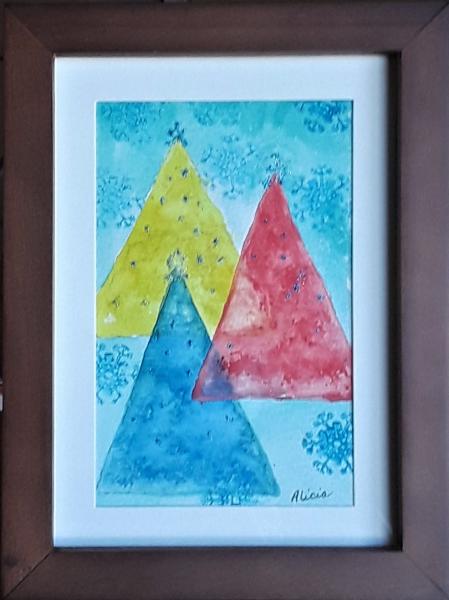 3 Christmas Trees framed painting picture