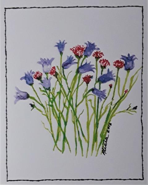 Corn Flowers 5 cards w/envelopes