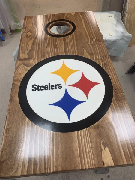 Epoxy Inlaid Corn Hole Boards picture