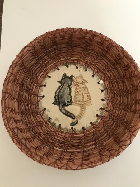 Happy Cats Pine Needle Basket picture