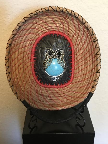 Hooty Owl Pine Needle Wall Hanging