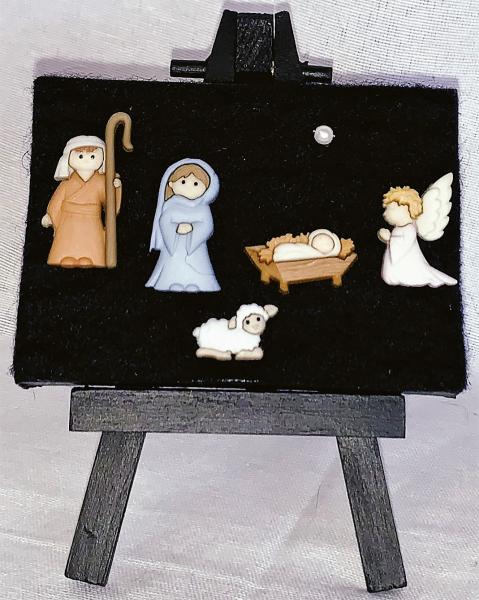 Small Nativity Scene on Easel