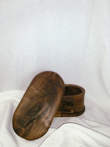 Unique Oval Black Walnut Box picture