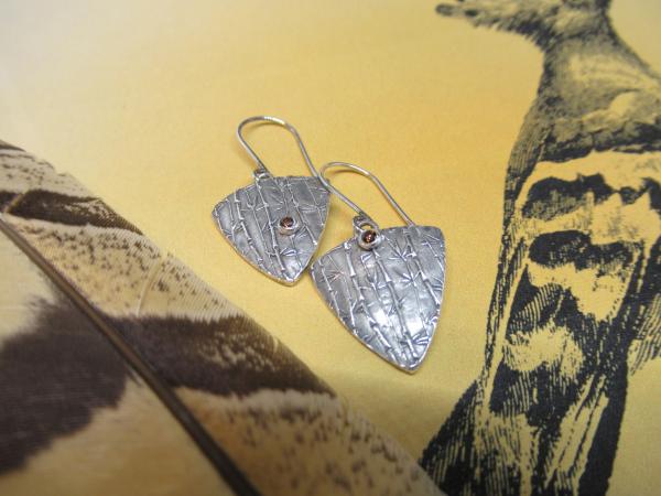Textured Triangle Earrings with CZ picture