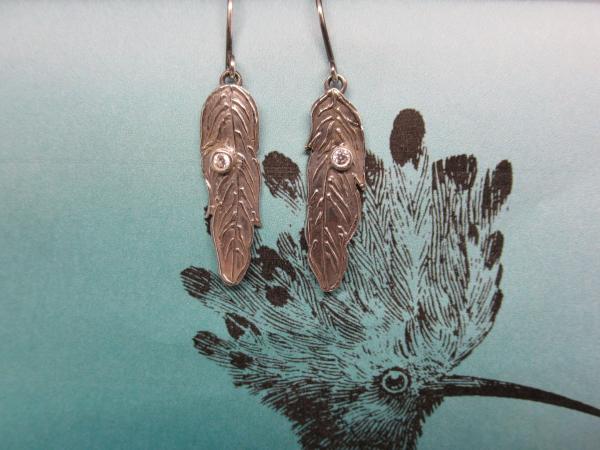 Feather Earrings with CZ picture