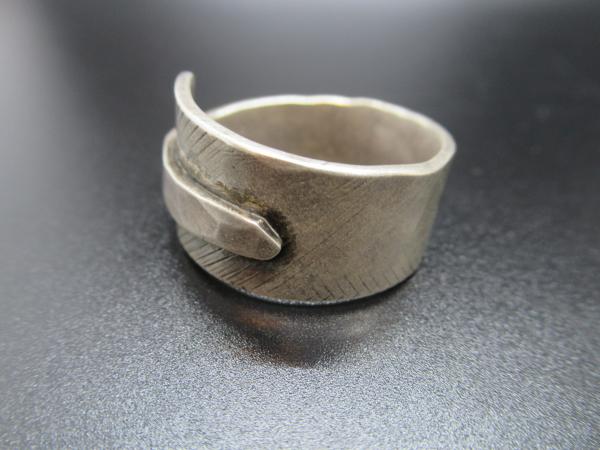 Mens Textured Silver Ring picture