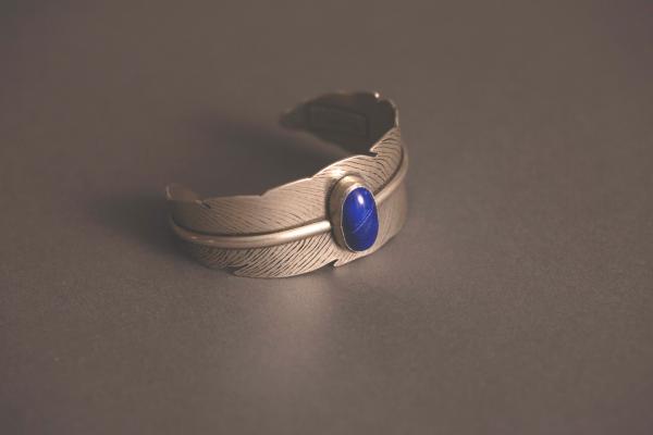 Feather Cuff with Lapis Lazuli