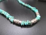 Turquoise and Silver Beaded Necklace
