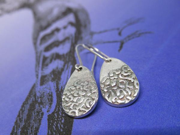 Textured Silver Teardrop Earrings picture