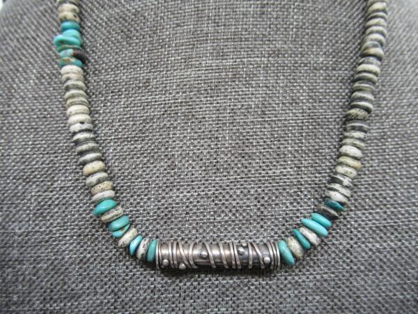 Silver Tube Bead Necklace picture