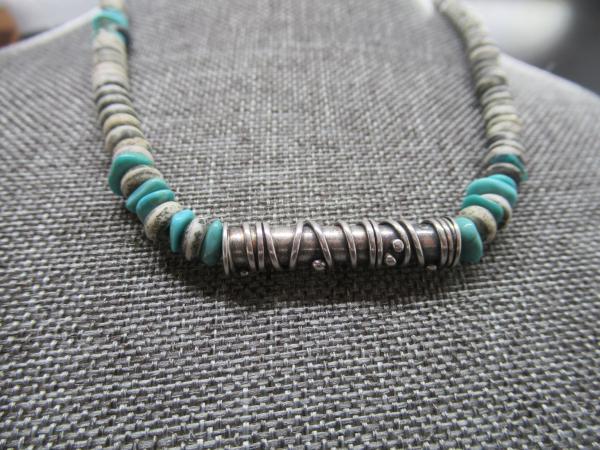 Silver Tube Bead Necklace picture