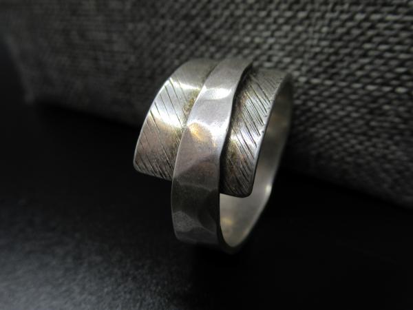 Mens Textured Silver Ring picture