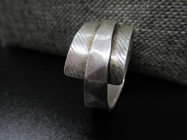 Mens Textured Silver Ring picture