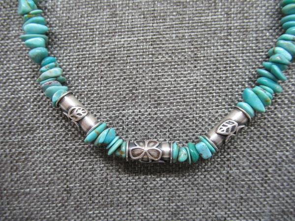 Turquoise and Silver Beaded Necklace picture