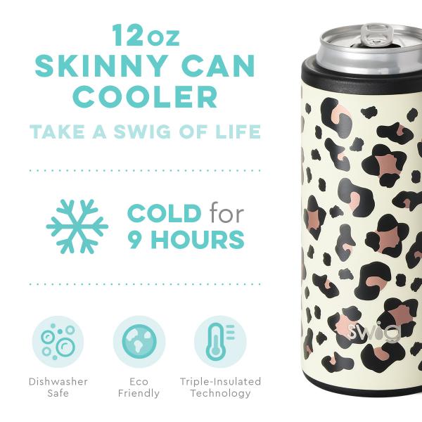 Swig 12oz Skinny Can Cooler - Luxy Leopard picture