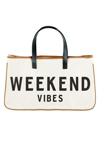 Hold Everything Canvas Tote - Weekend Vibes picture