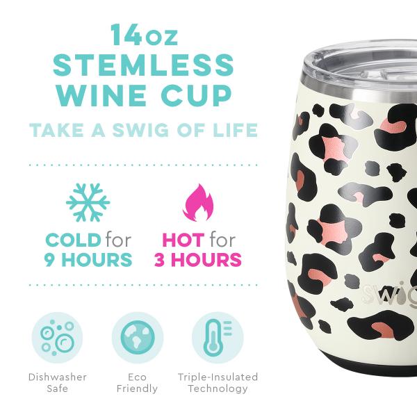 Swig 14oz Stemless Wine Tumbler - Luxy Leopard picture