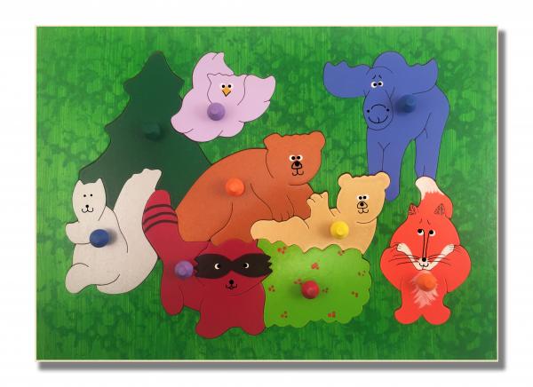 "Woodland Forest Animals Puzzle" (Order as a Stock Puzzle, Name Puzzle or Name Puzzle Stool) picture