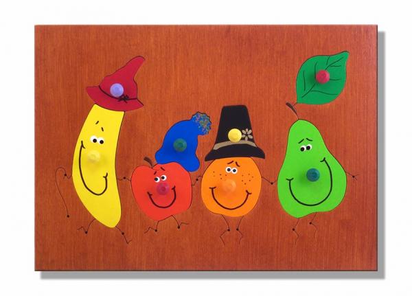 "Dancing Fruit Puzzle" (Order as a Stock Puzzle, Name Puzzle or Name Puzzle Stool)