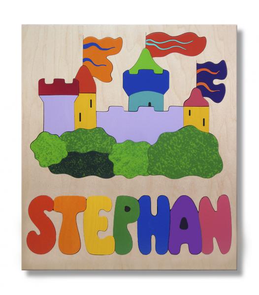 "Wooden Castle Puzzle" (Order as a Stock Puzzle, Name Puzzle or Name Puzzle Stool) picture