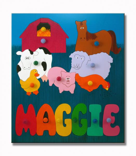 "E-I-E-I-O Farm Animals Puzzle" (Order as a Stock Puzzle, Name Puzzle or Name Puzzle Stool) picture