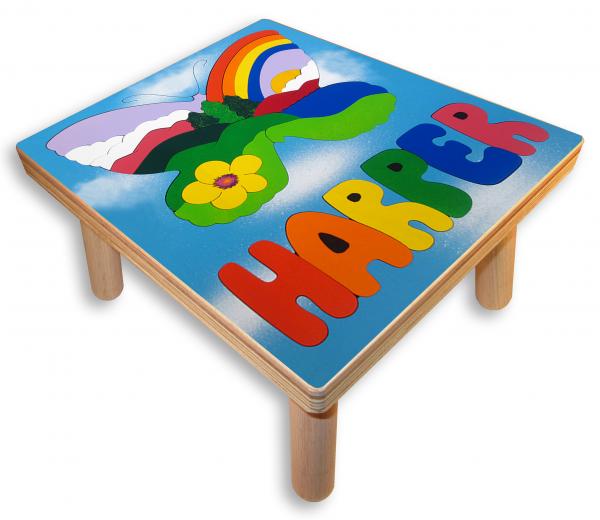 "Butterfly Mountains Puzzle" (Order as a Stock Puzzle, Name Puzzle or Name Puzzle Stool) picture