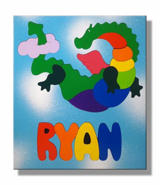 "Flying Dragon Puzzle" (Order as a Stock Puzzle, Name Puzzle or Name Puzzle Stool) picture