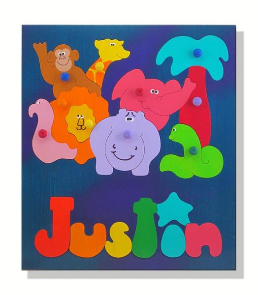 "African Zoo Animals Puzzle" (Order as a Stock Puzzle, Name Puzzle or Name Puzzle Stool) picture