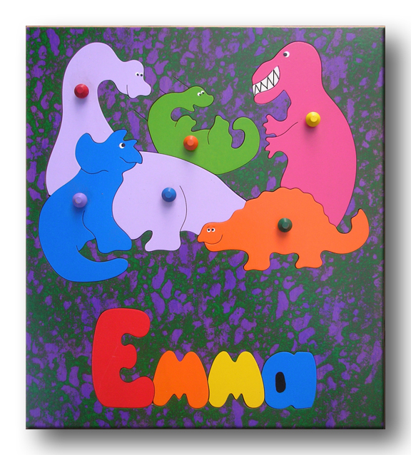 "Dinosaur Puzzle" (Order as a Stock Puzzle, Name Puzzle or Name Puzzle Stool) picture