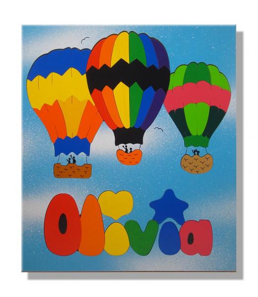 "Hot Air Balloon Puzzle" (Order as a Stock Puzzle, Name Puzzle or Name Puzzle Stool) picture